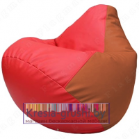 Бескаркасное кресло мешок Груша Г2.3-0923 (красный, оранжевый)